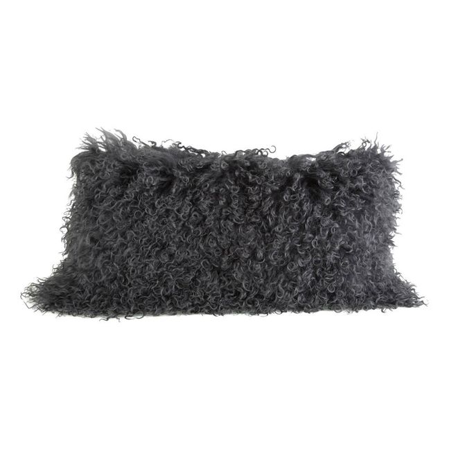 Cojín basic en piel de cabra del Tibet Carbón | Carbón