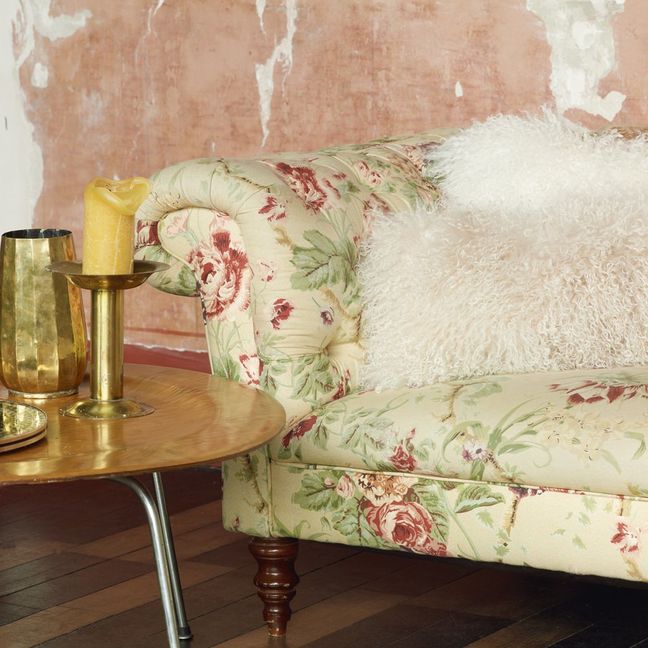 Coussin basic en peau de chèvre du Tibet | Ocre