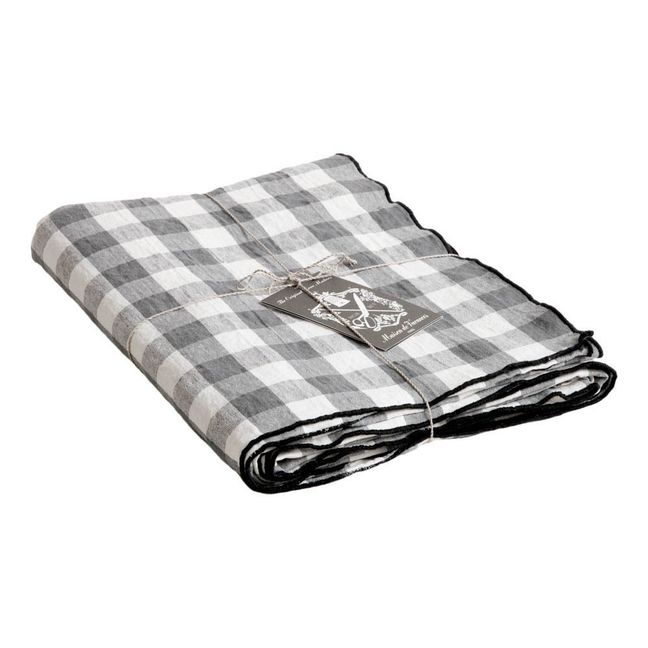 Slate Vichy Bourdon Rectangle Tablecloth | Vichy Ardoise