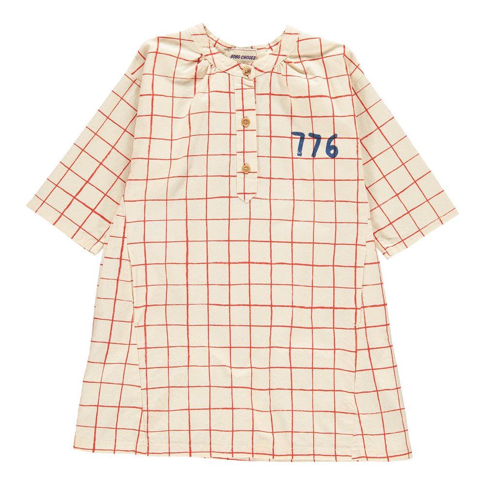 Bobo Choses - Robe Carreaux Net - Fille - Ecru