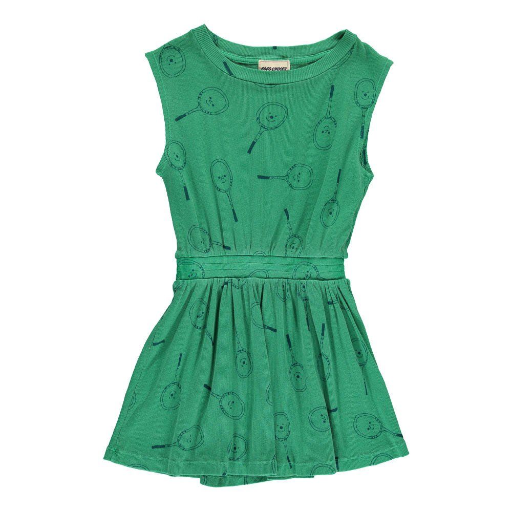 Bobo Choses - Robe Rib Coton Bio Raquettes Tennis - Fille - Vert