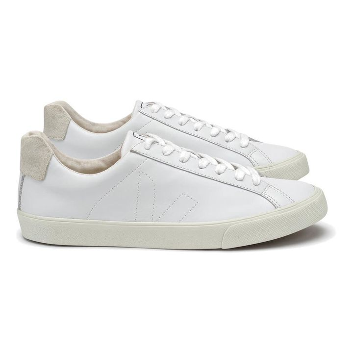 Low Esplar Leather Lace-Up Sneakers | White- Product image n°0