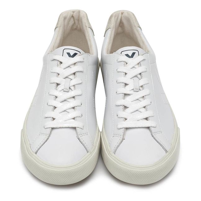 Low Esplar Leather Lace-Up Sneakers White