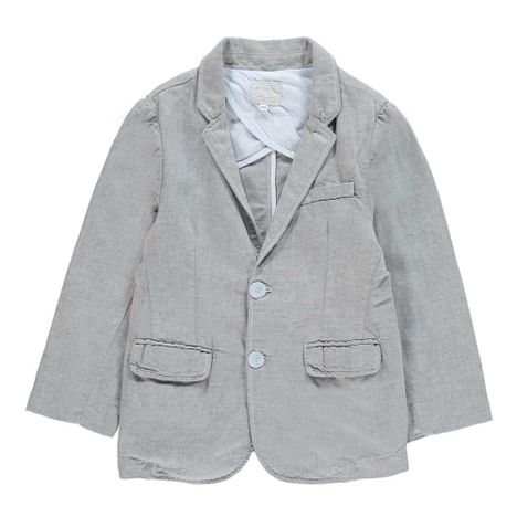 E Grigio Etiket Bambino Moda Lino Giacca Vegas Cotone 5wgqwFZ