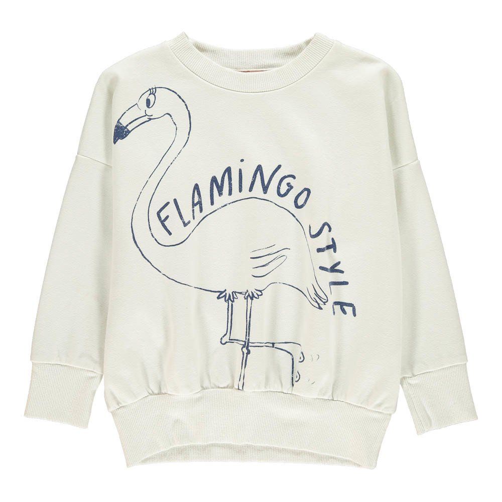 Bobo Choses - Sweat Flamingo Style Coton Bio - Fille - Ecru