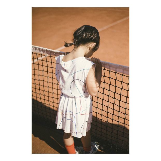 Organic Cotton Ribbed Tennis Dress Ecru Bobo Choses Fashion