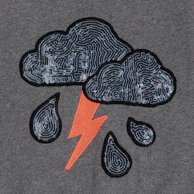 Sweat Orage Sequins Auto Gris anthracite Indee Mode Adolescent