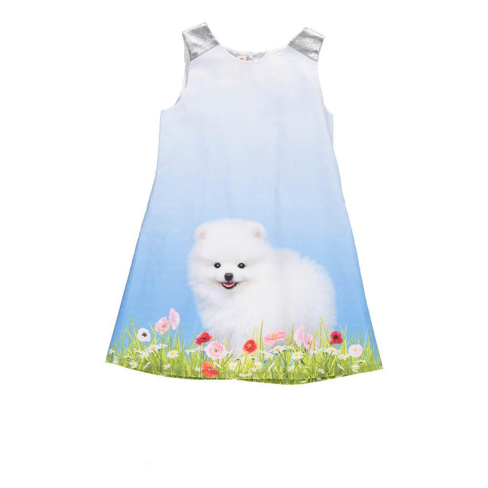 ANNE KURRIS - Robe Chien Paper - Fille - Bleu ciel