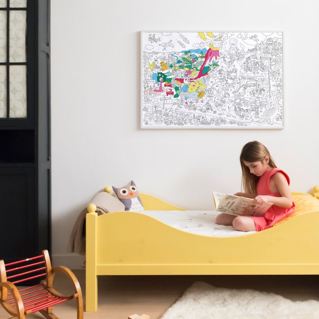 Poster géant à colorier Dinos
