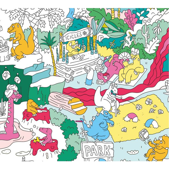 Poster gigante da colorare Dinos- Immagine del prodotto n°2
