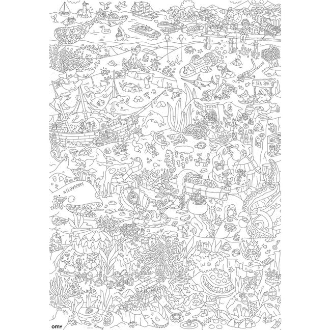 Poster géant à colorier Océan
