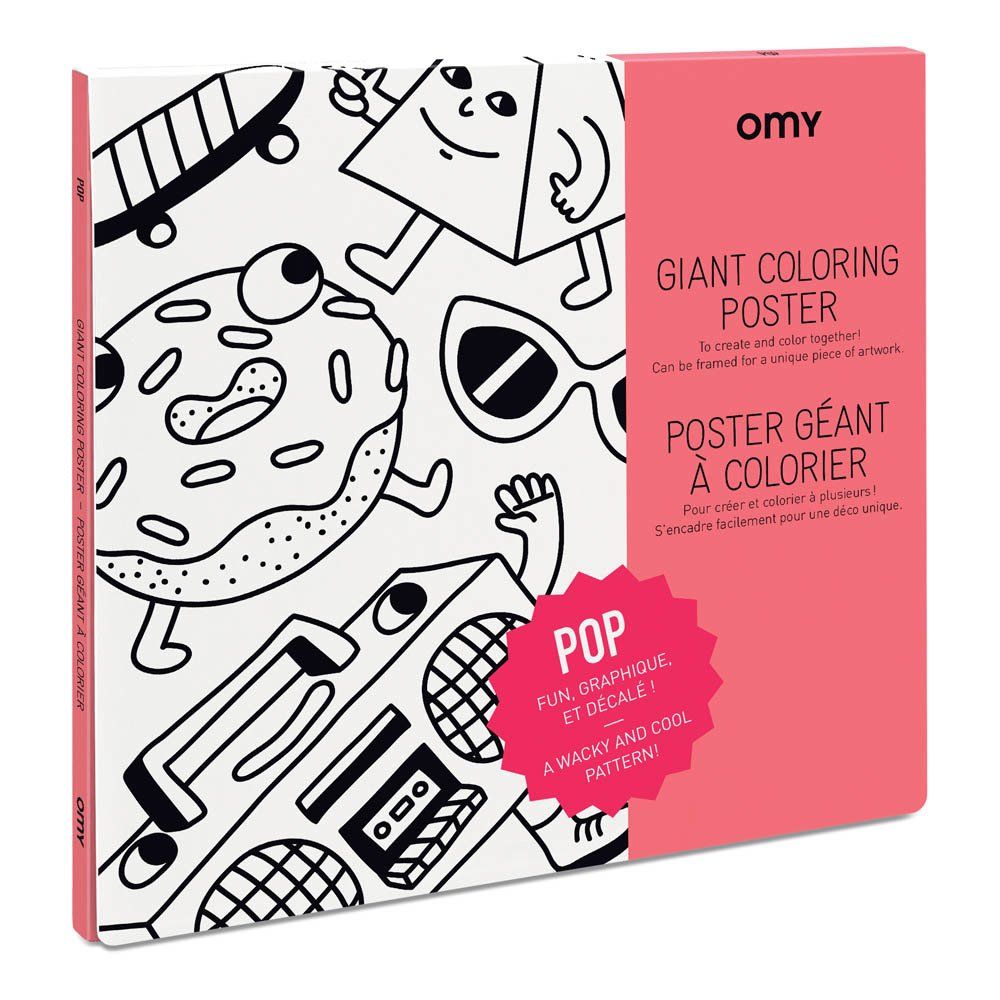 Omy - Poster géant à colorier Pop - Blanc