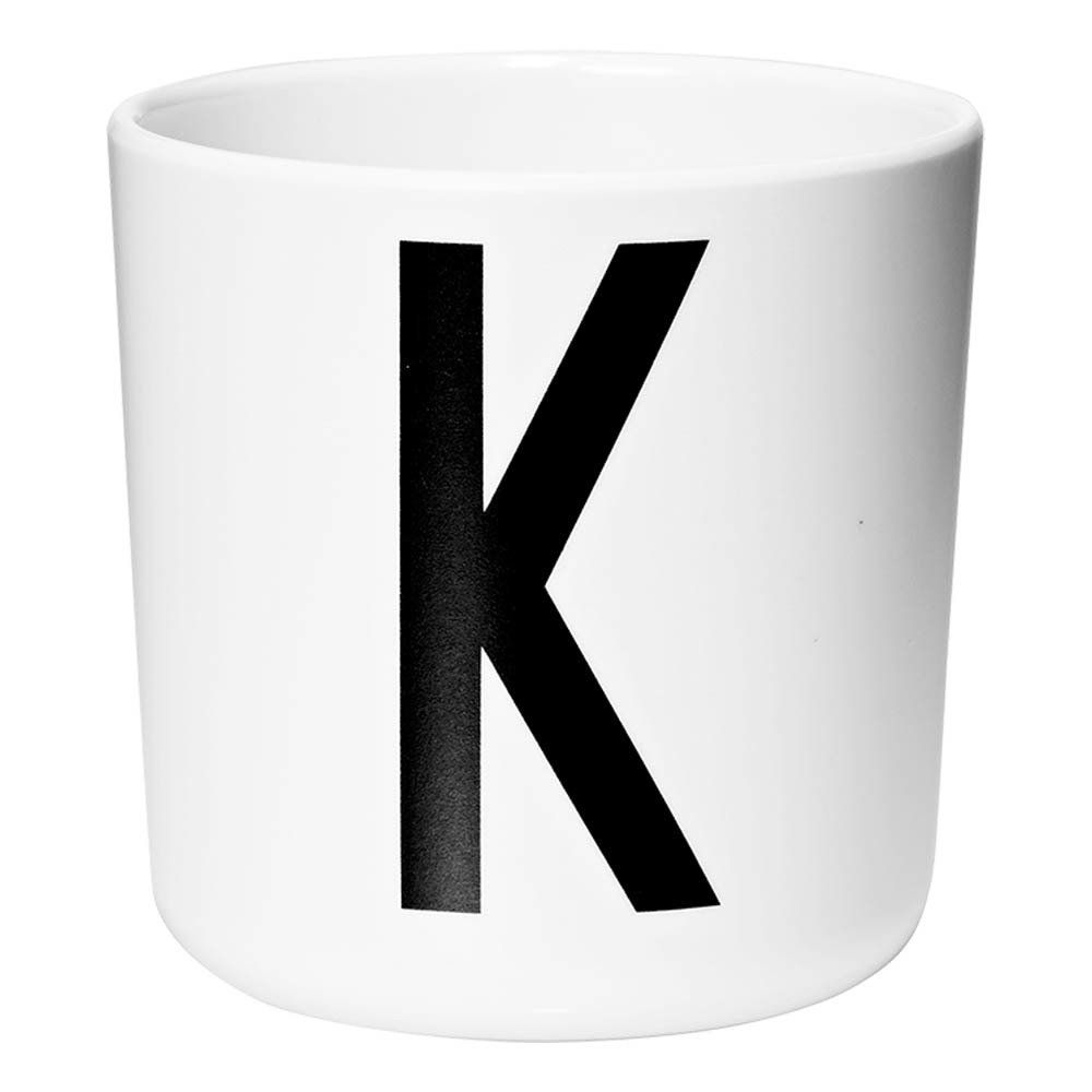 Design Letters - Mug en mélamine - K - Blanc
