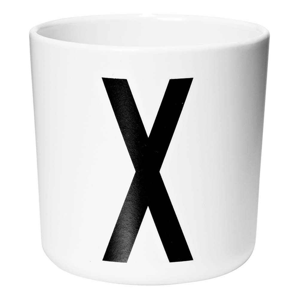 Design Letters - Mug en mélamine - X - Blanc