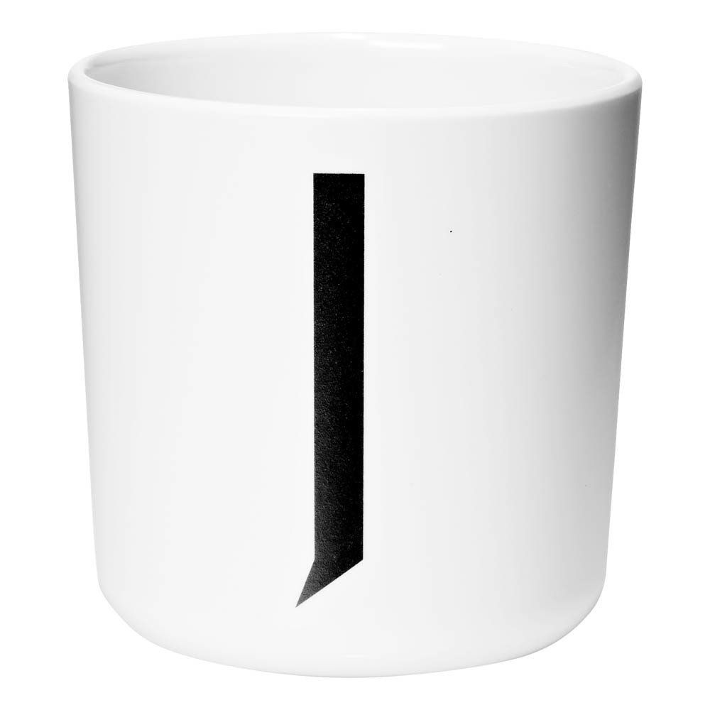 Design Letters - Mug en mélamine - J - Blanc