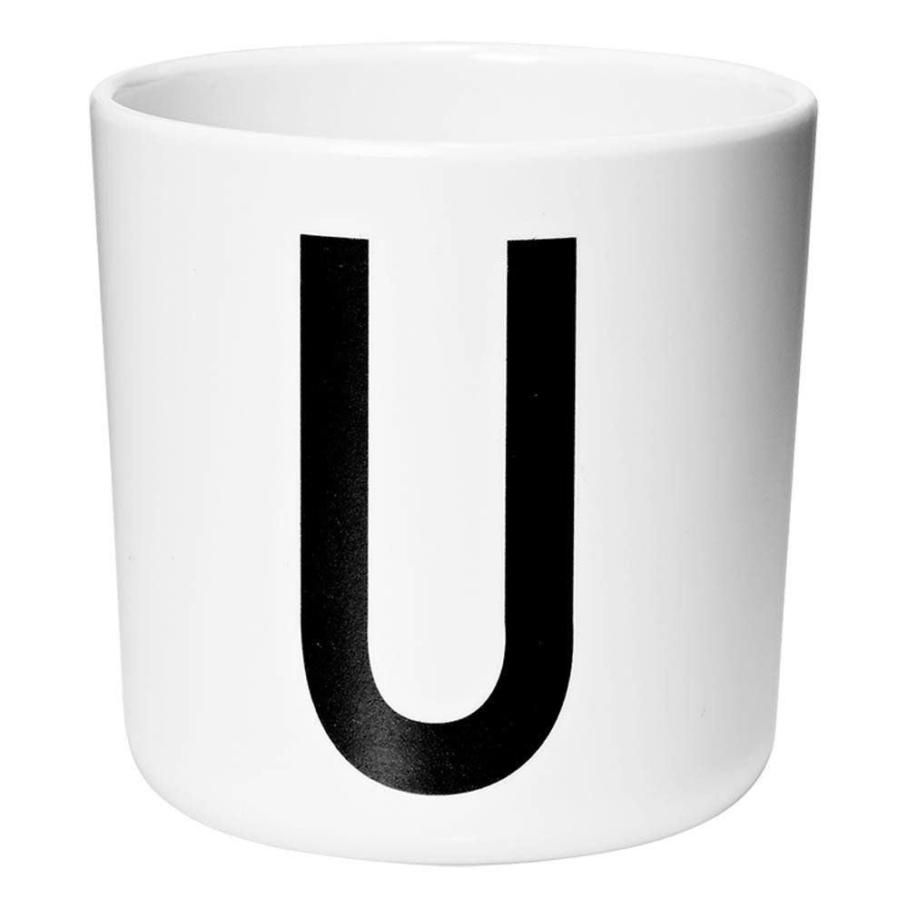 Design Letters - Mug en mélamine - U - Blanc