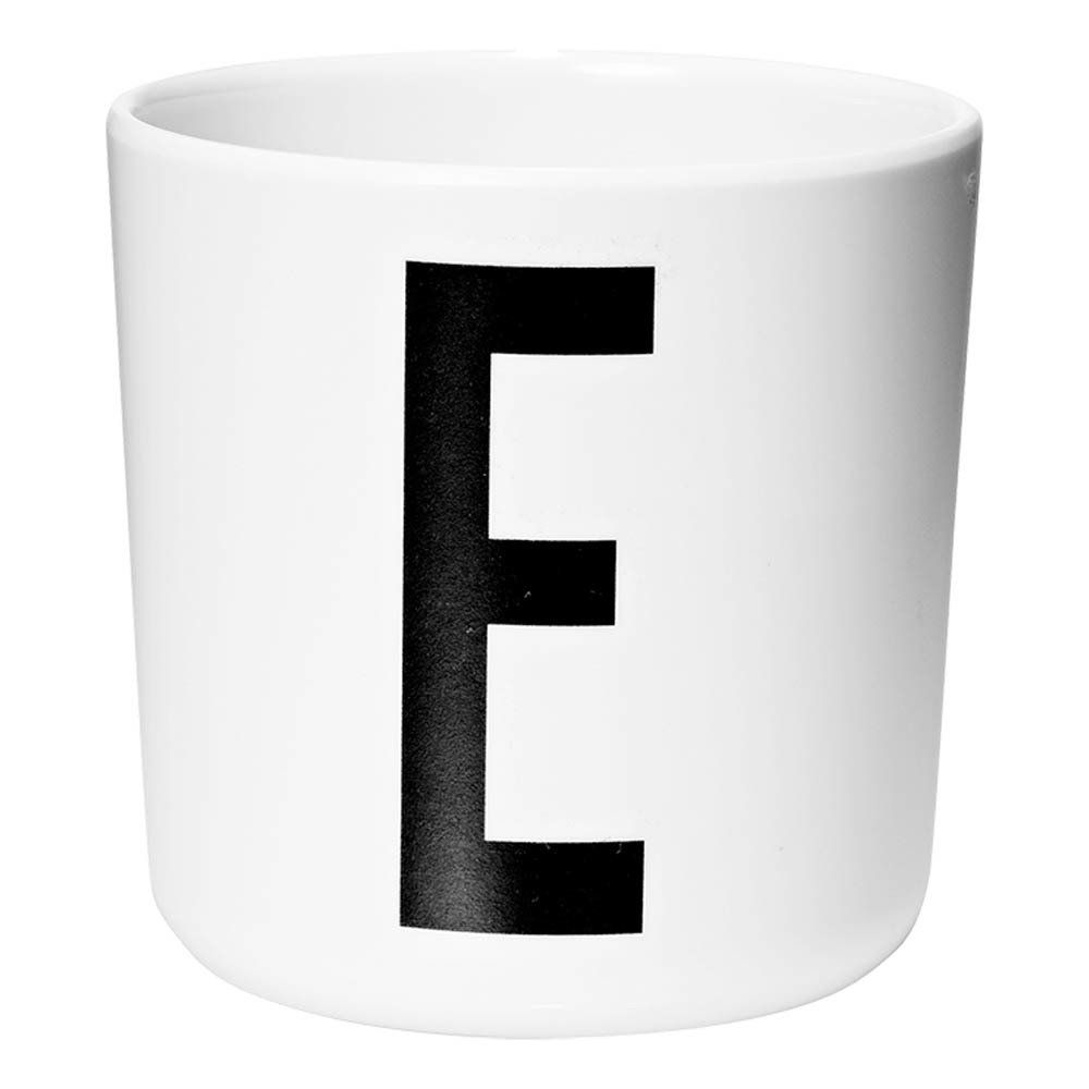 Design Letters - Mug en mélamine - E - Blanc