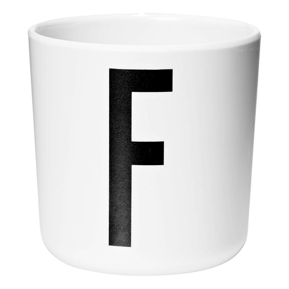 Design Letters - Mug en mélamine - F - Blanc