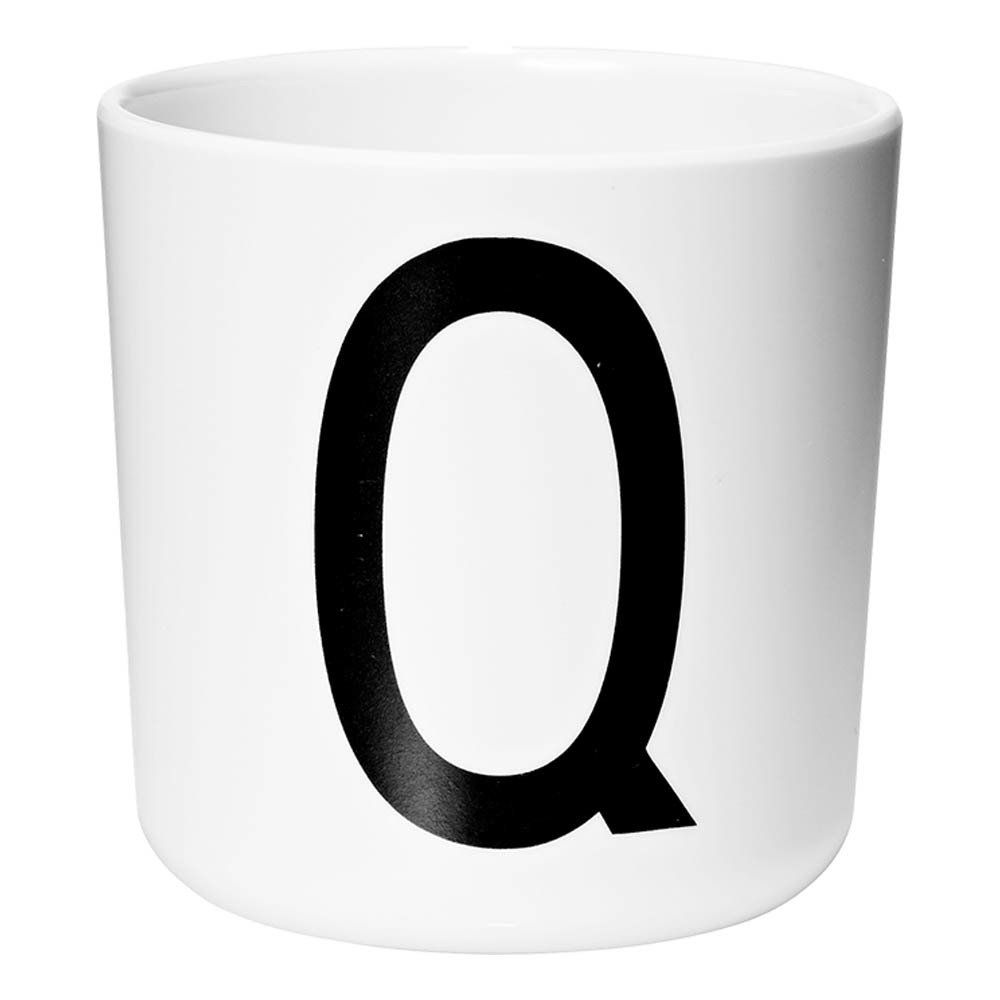 Design Letters - Mug en mélamine - Q - Blanc