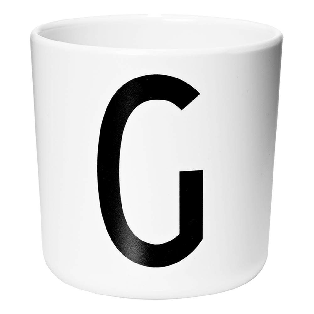 Design Letters - Mug en mélamine - G - Blanc