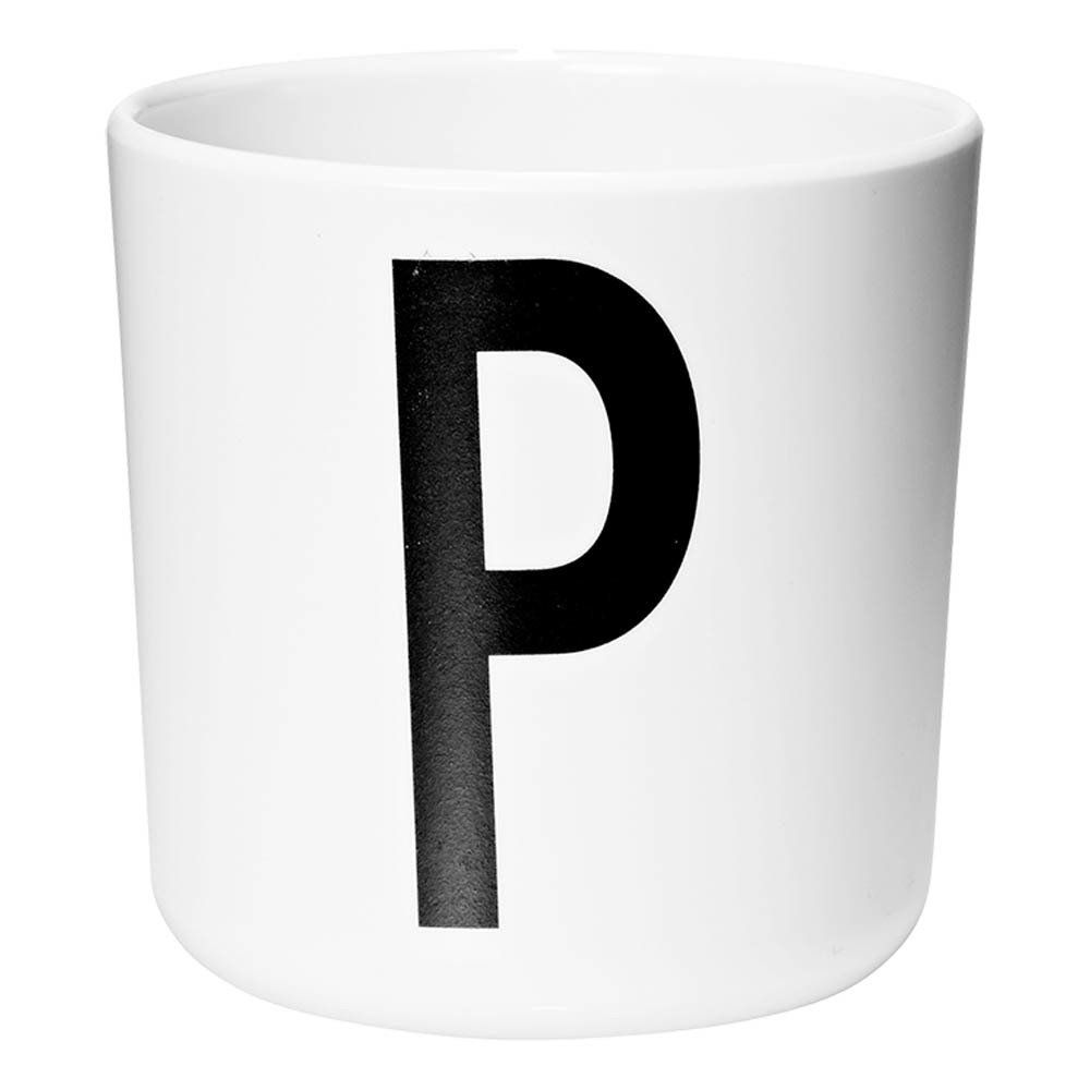 Design Letters - Mug en mélamine - P - Blanc