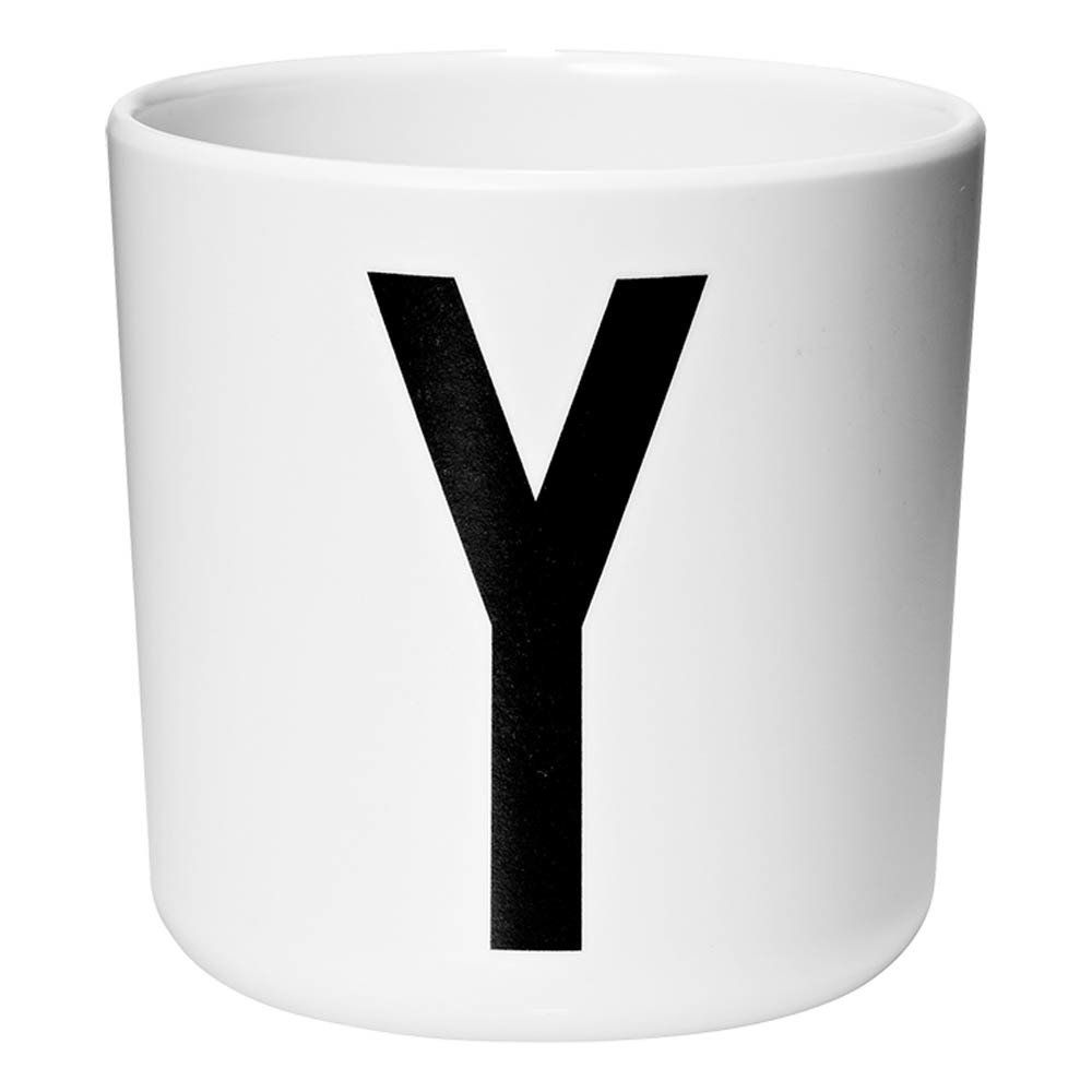 Design Letters - Mug en mélamine - Y - Blanc