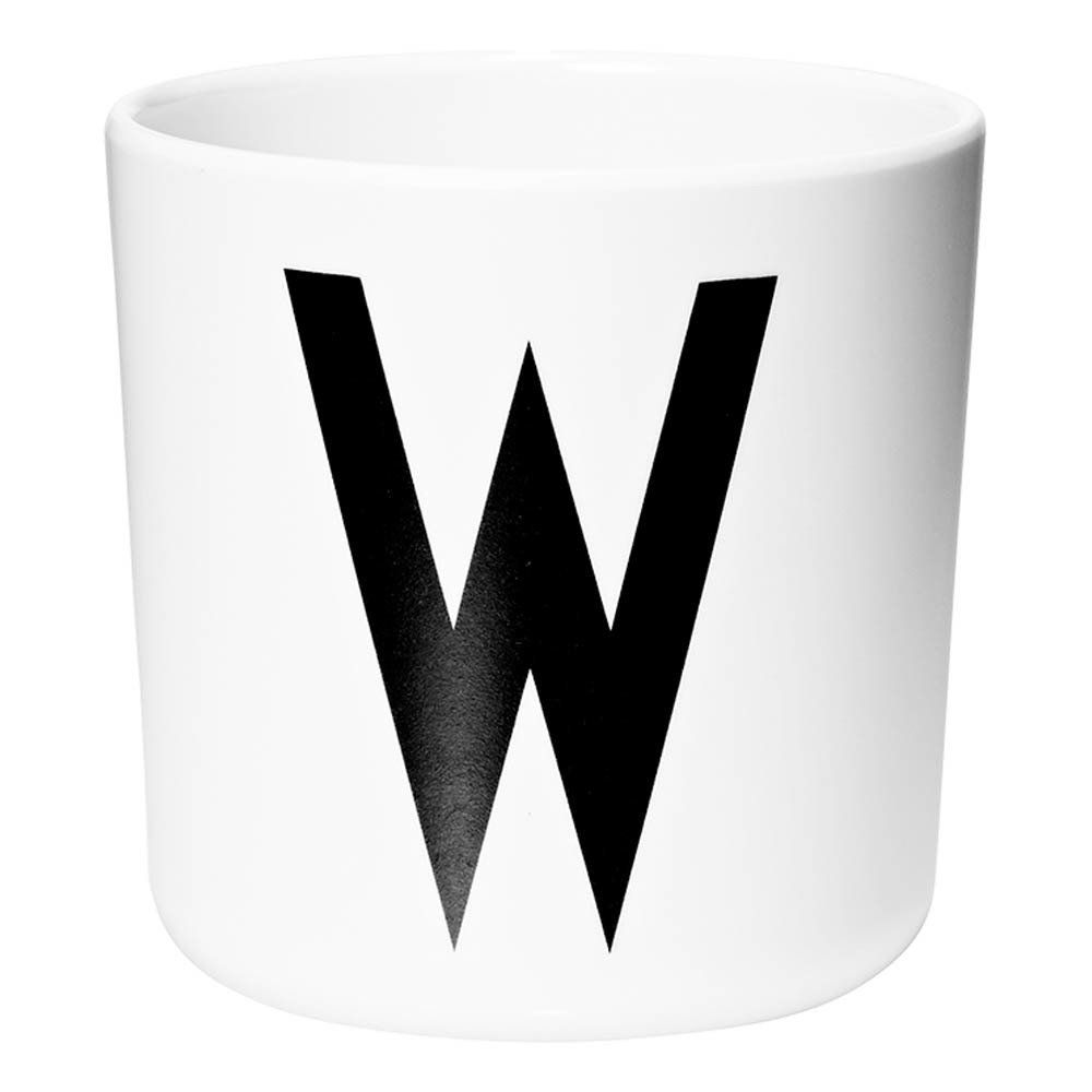 Design Letters - Mug en mélamine - W - Blanc