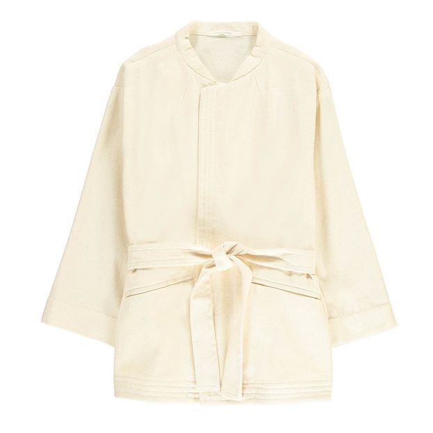 Cotton and Linen Kimono Jacket Ecru Pomandère Fashion Adult