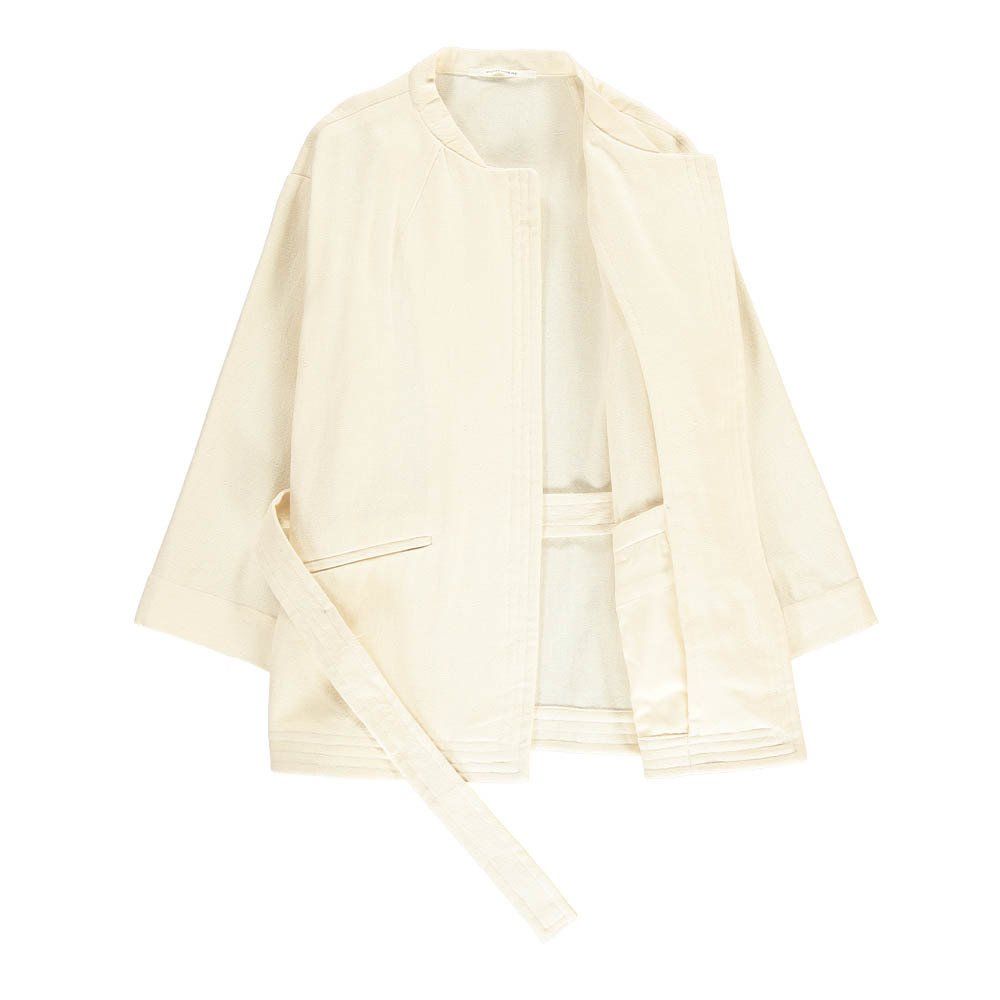 Cotton and Linen Kimono Jacket Ecru Pomandère Fashion Adult