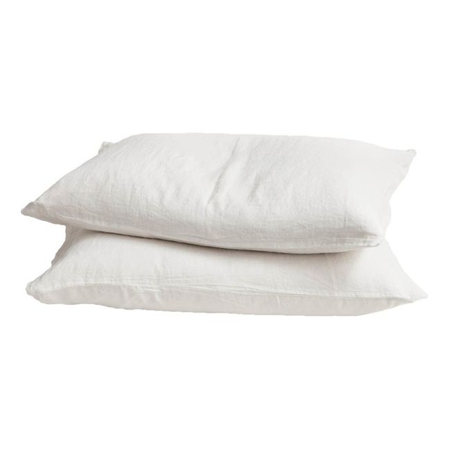 Funda de almohada lino lavado | Blanco
