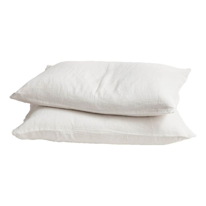 Funda de almohada lino lavado | Blanco- Imagen del producto n°0