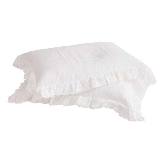 Federa in lino lavato Boho | Bianco