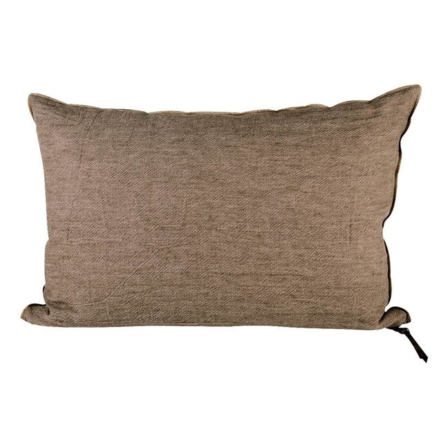 Washed Linen Vice Versa Cushion Taupe/Ciment