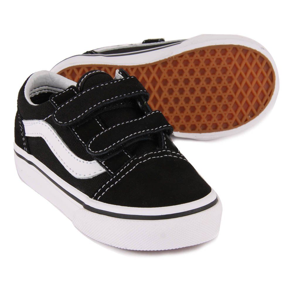 Zapatillas Velcro Old Skool V Negro Vans Calzado Bebé , Infantil