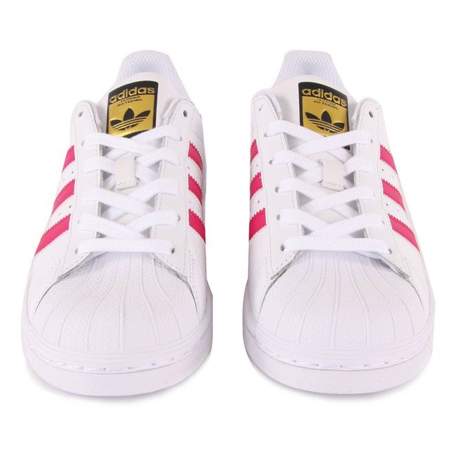Superstar Lace-Up Leather Sneakers Pink