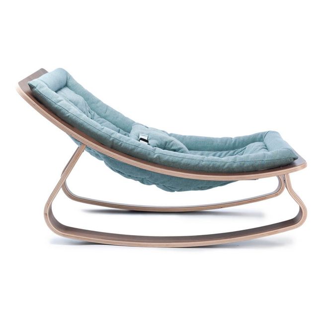 Levo Beech Wood Baby Bouncer Green water Charlie Crane Design