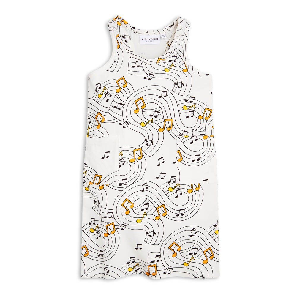 Mini Rodini - Robe Longue Music Coton Bio - Fille - Ecru