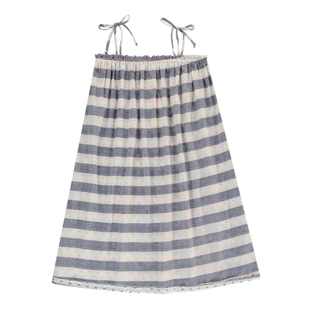 Boy + Girl - Robe à Bretelles Rayée Lagoon - Fille - Ecru