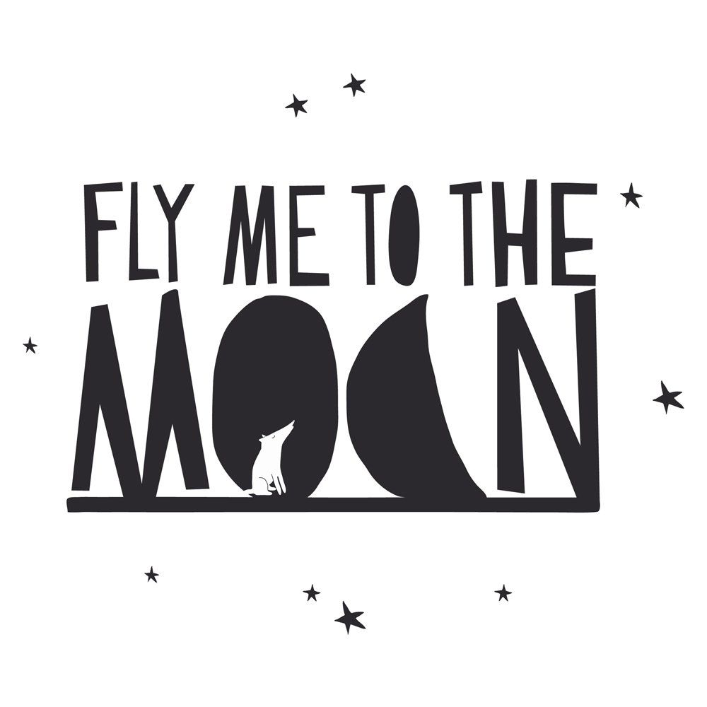 MIMI'lou - Sticker Fly me to the moon - Noir