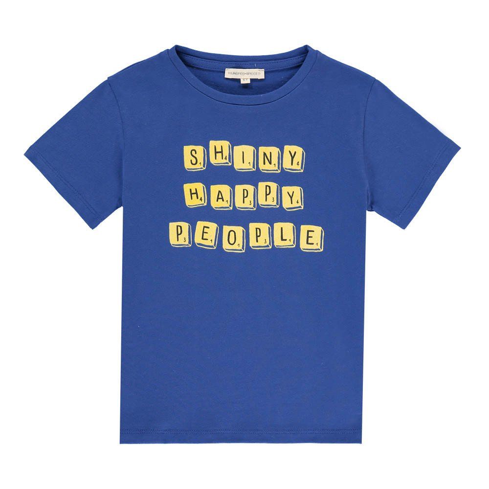 Hundred Pieces - T-shirt Happy People - Garçon - Bleu roi