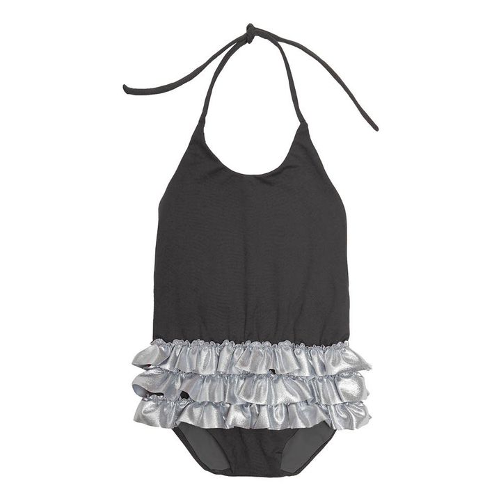 Chic Baby Ruffle 1 Piece Swimsuit Charcoal grey Little Creative