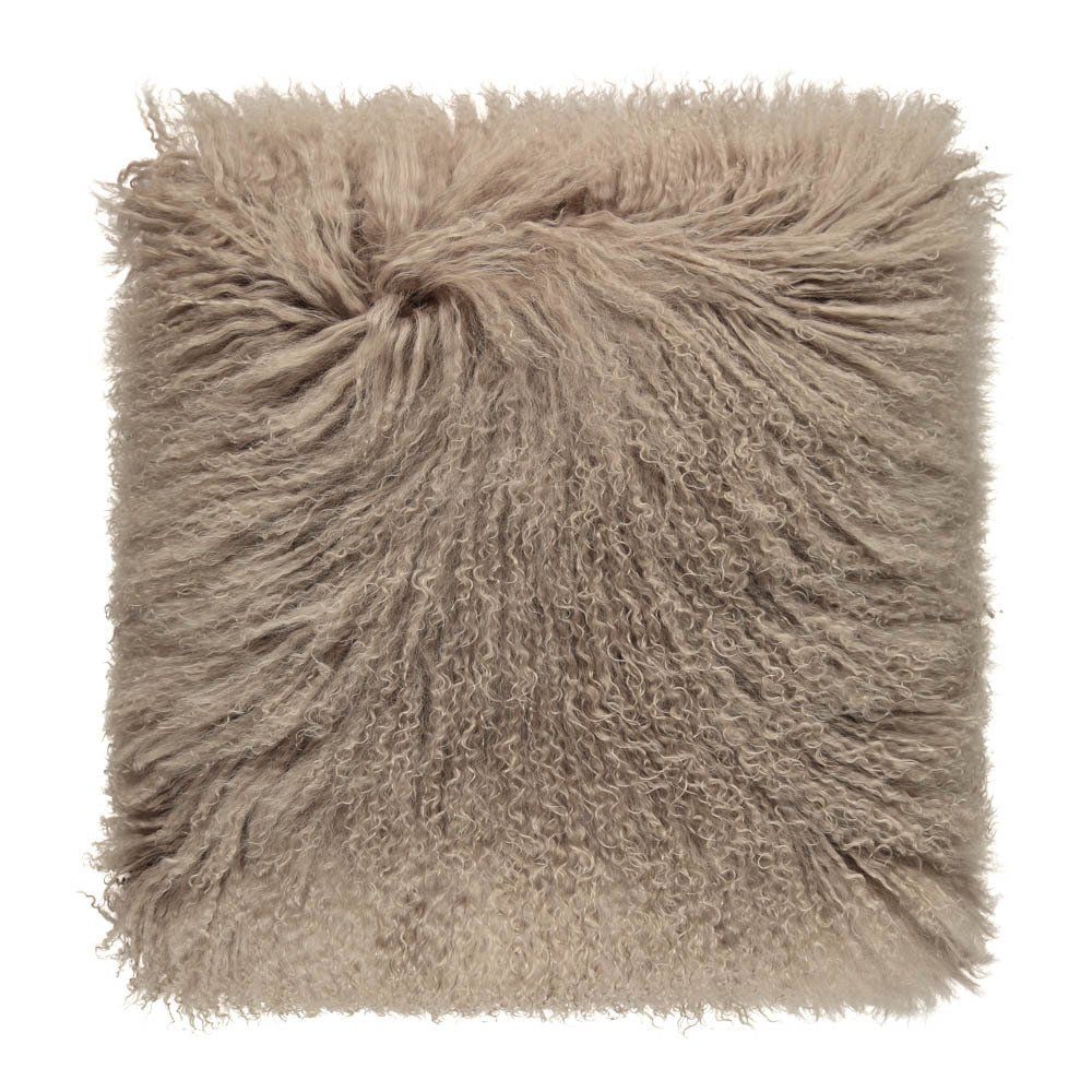 Maison de vacances - Coussin basic en peau de chèvre du Tibet - Taupe