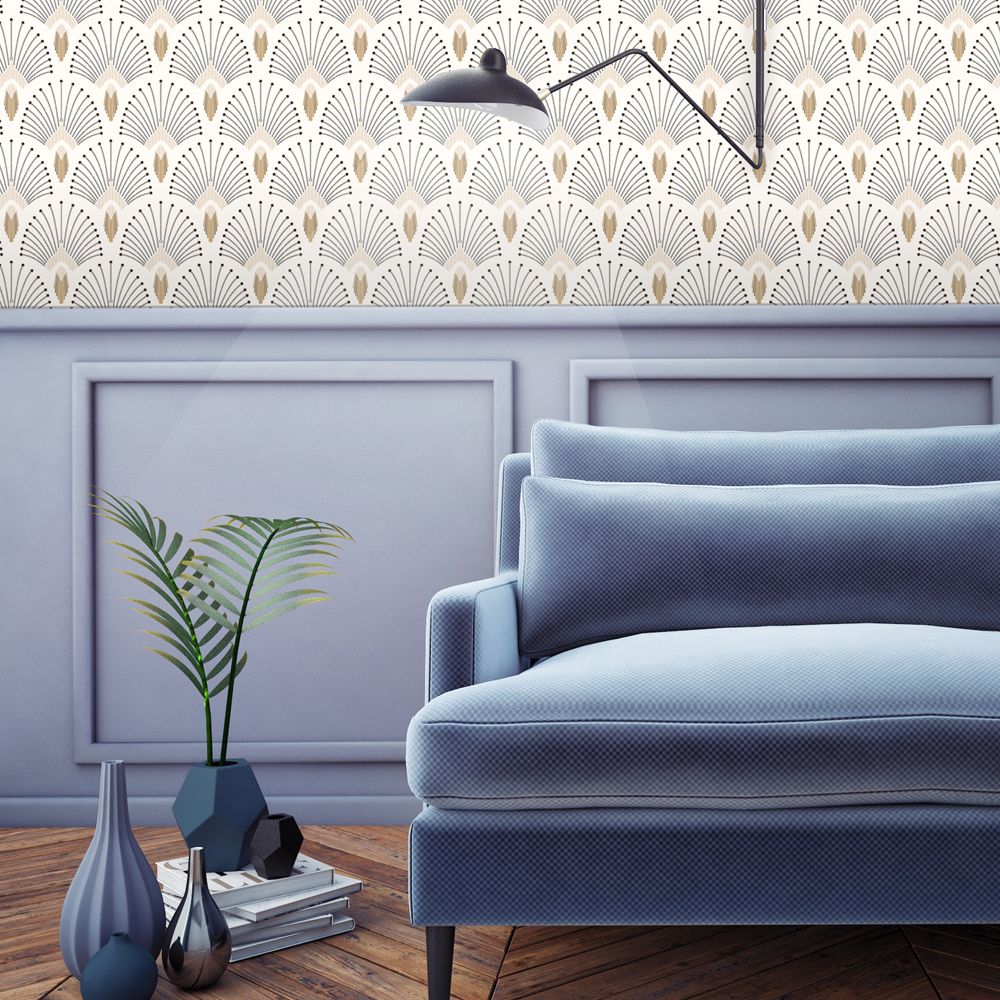 Traditional 1925 Wallpaper Beige- Product image n°1
