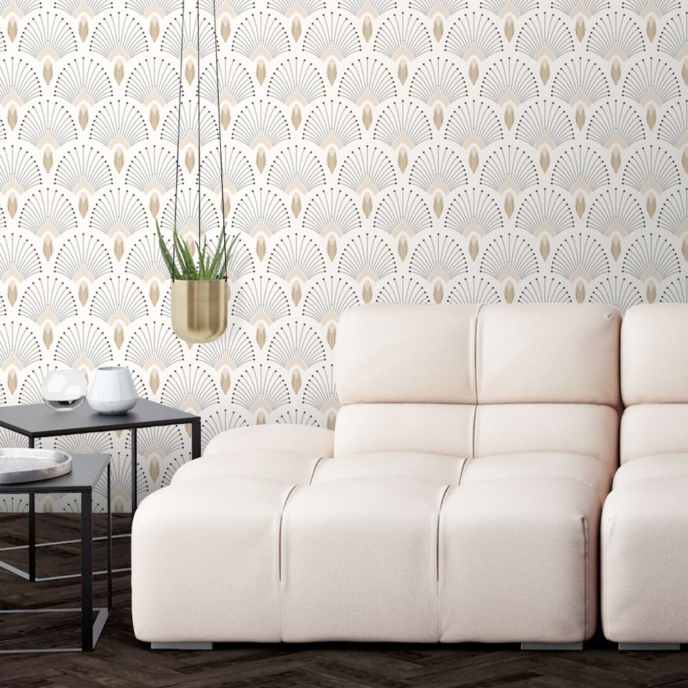 Traditional 1925 Wallpaper Beige- Product image n°3