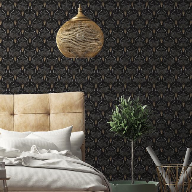 Traditional 1925 Wallpaper Charcoal grey