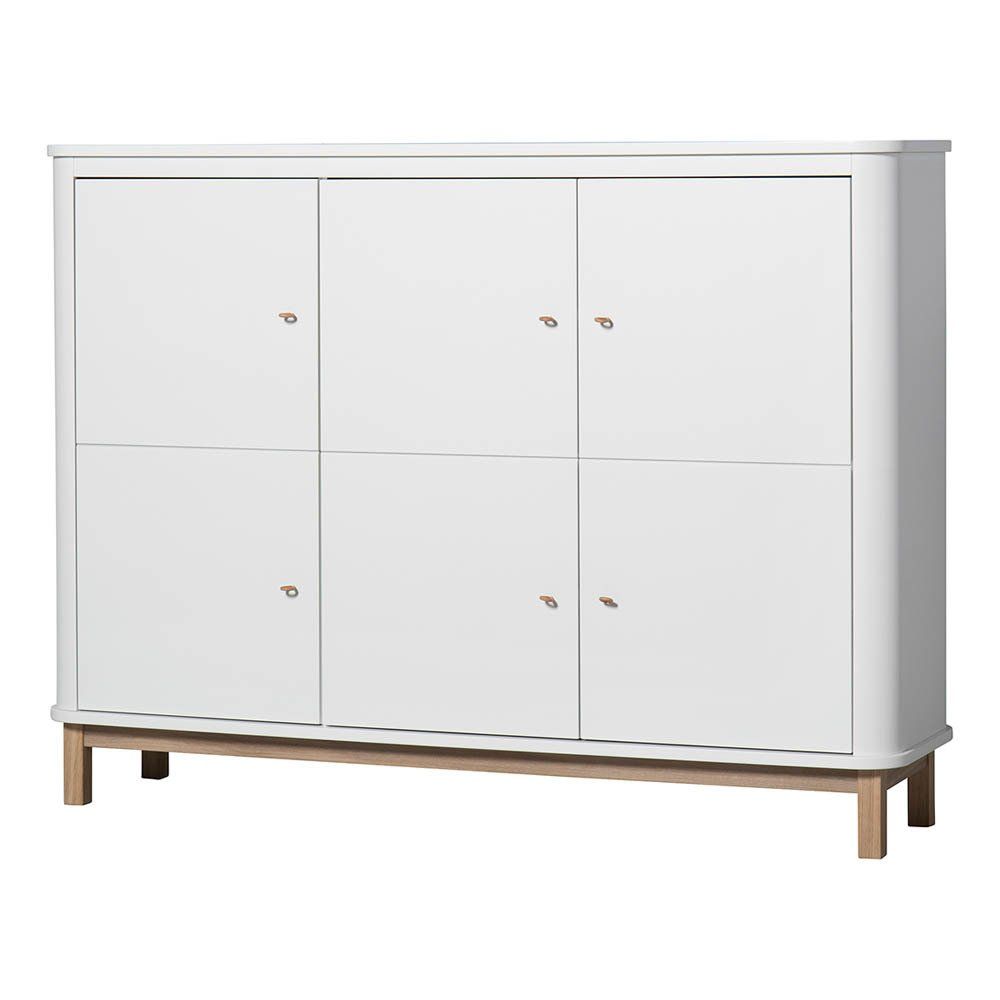 Oliver Furniture - Armoire multi-rangement 3 portes en chêne - Blanc