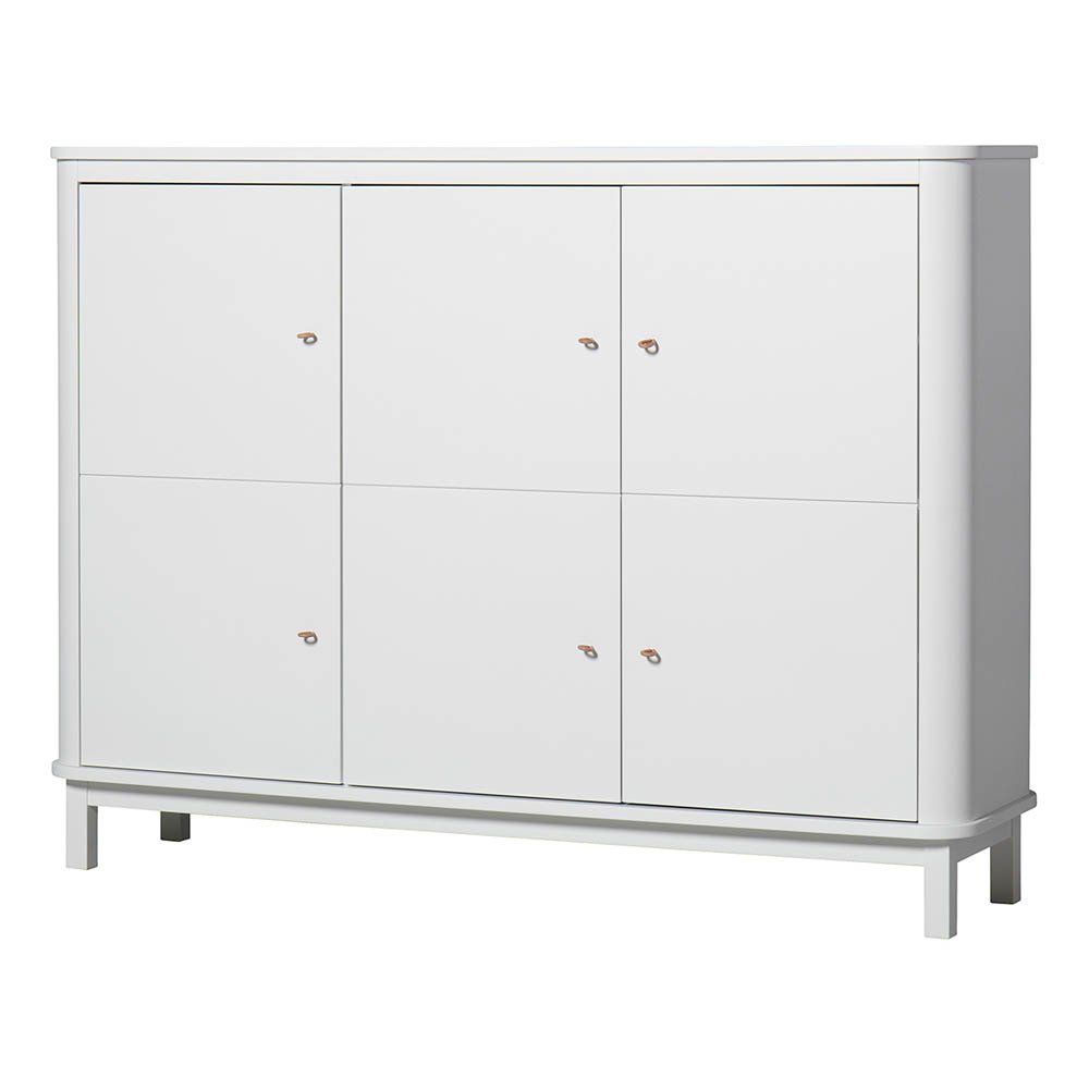 Oliver Furniture - Armoire multi-rangement 3 portes en bouleau - Blanc