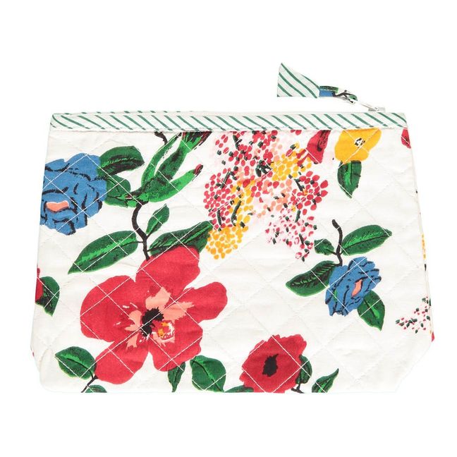 Trousse de toilette en coton imprimé Hibiscus