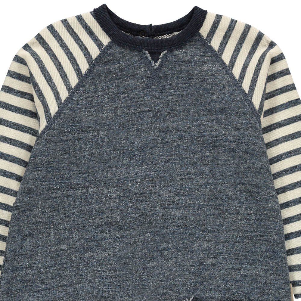 Striped Fleece Jumpsuit Marled blue De Cavana Fashion Baby