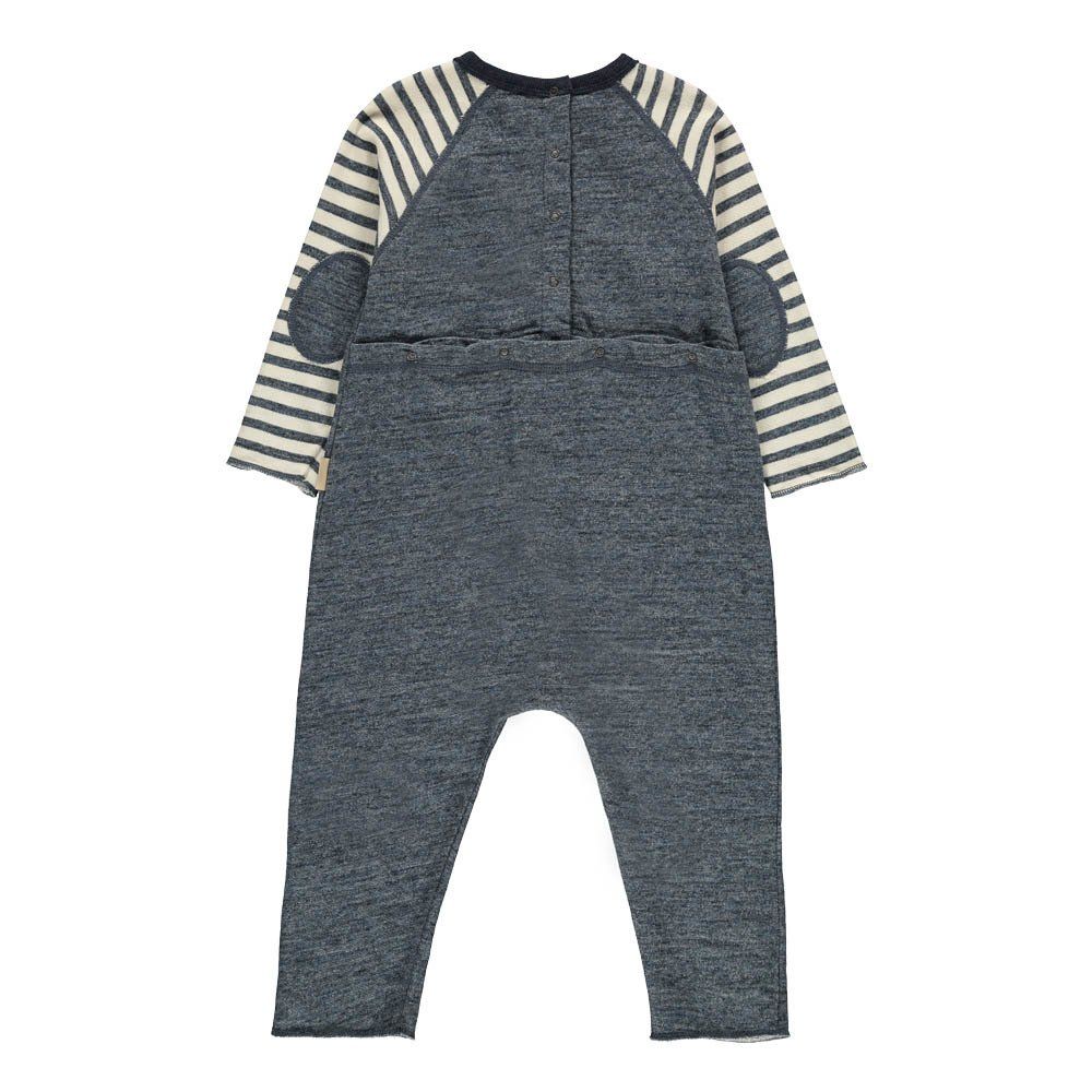 Striped Fleece Jumpsuit Marled blue De Cavana Fashion Baby